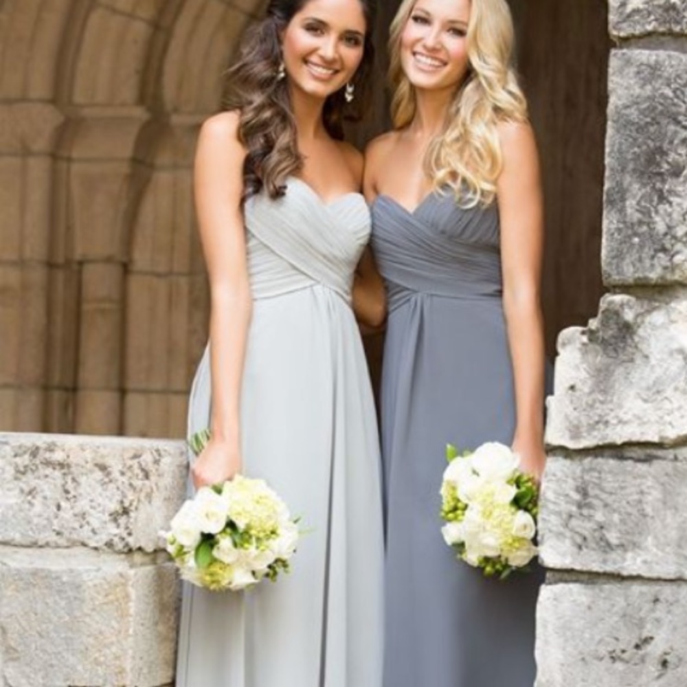 Gray Bridesmaid Strapless Dress